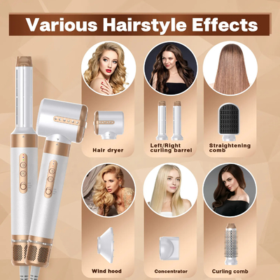 ครัวเรือน 2 In 1 Hair Styler 1400W Professional Hot Air Styling Brush